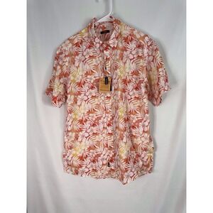 Benson Apparel Men's Medium Tropical Floral Button Down Shirt NWT Short Sleeve‎